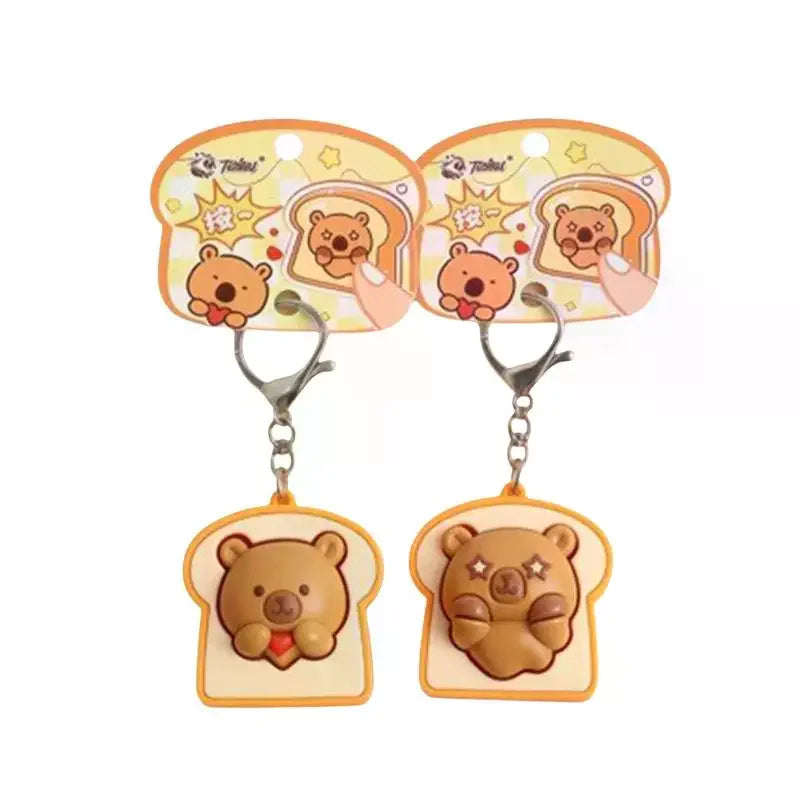 Mini Steamed Bun Squeeze Keychain Stress Relief Soft Squishy Slow Rebound Decompression Pocket Toy
